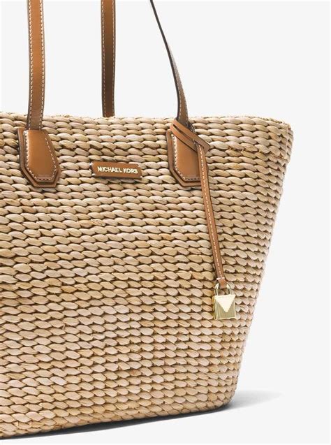 michael kors malibu woven straw tote bag|Malibu Woven Straw Tote Bag .